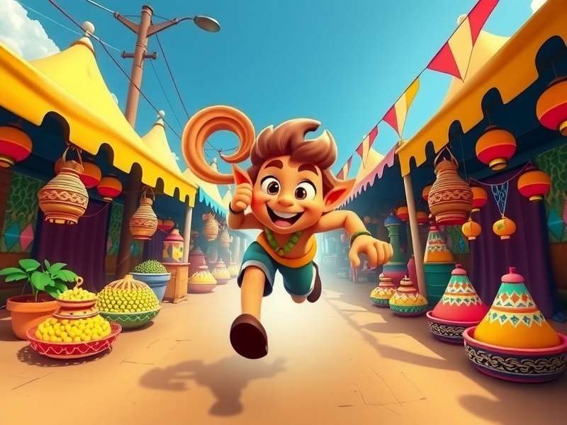 Super Ginger Dash - Official Banner 2025 Super Ginger Dash official banner featuring Ginger running through a vibrant Indian market